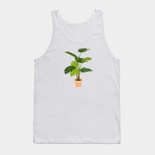 Potted Monstera Plant Orange Tank Top